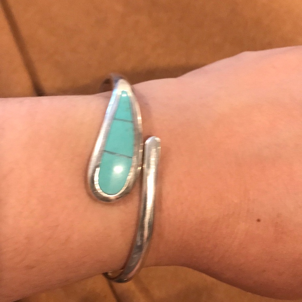Mexico sterling silver turquoise bracelet